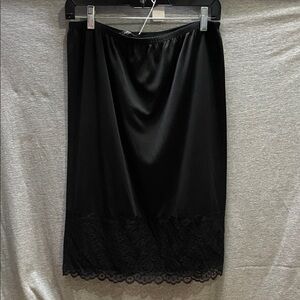 Elegant Black Lace Trim Slip